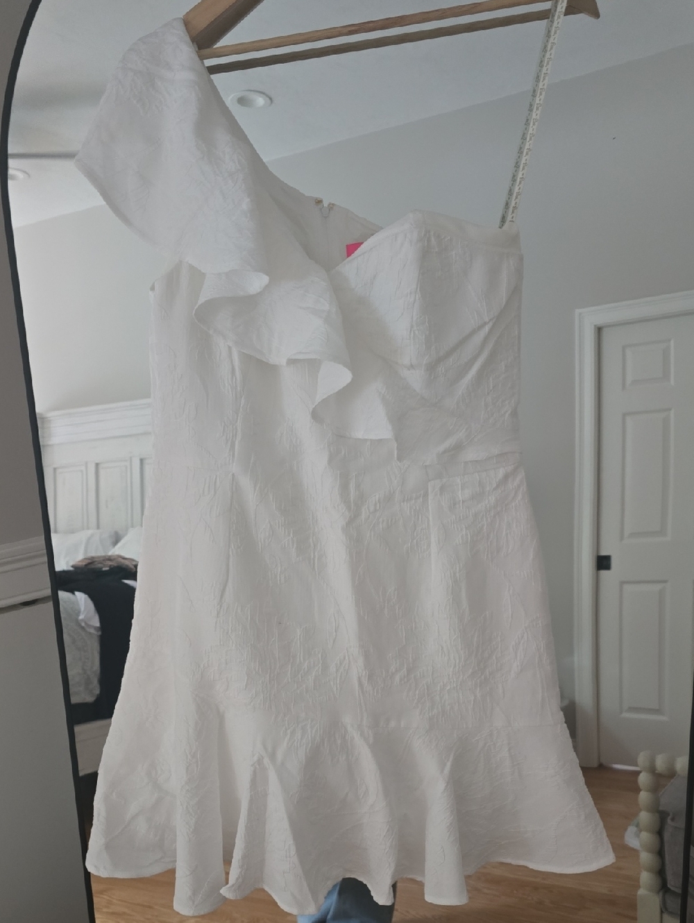 Lilly Pulitzer White One-Shoulder Ruffled Dress